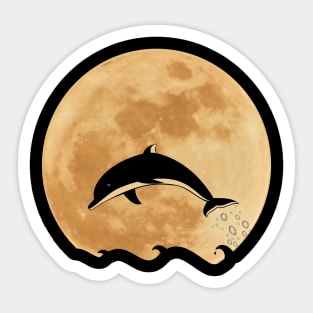 Dolphin Moon Sticker